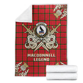 Clan MacDonnell of Keppoch Modern Tartan Gold Courage Symbol Blanket JV45 Clan MacDonnell of Keppoch Tartan Today