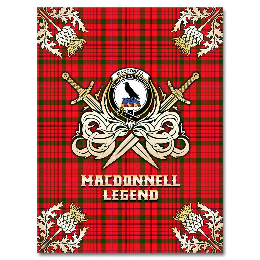 Clan MacDonnell of Keppoch Modern Tartan Gold Courage Symbol Blanket JV45 Clan MacDonnell of Keppoch Tartan Today