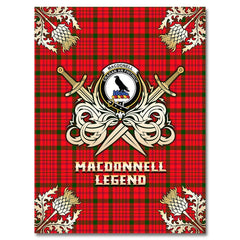 Clan MacDonnell of Keppoch Modern Tartan Gold Courage Symbol Blanket JV45 Clan MacDonnell of Keppoch Tartan Today