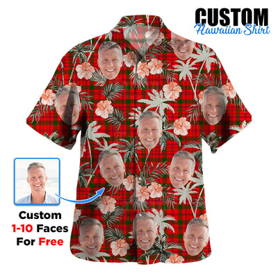 Clan MacDonnell of Keppoch Modern Tartan Custom Face Hawaiian Shirt – Unisex Gift for Family Members, Summer Party
