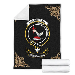 Clan MacDougall Crest Tartan Premium Blanket Black VT36 Clan MacDougall Tartan Today