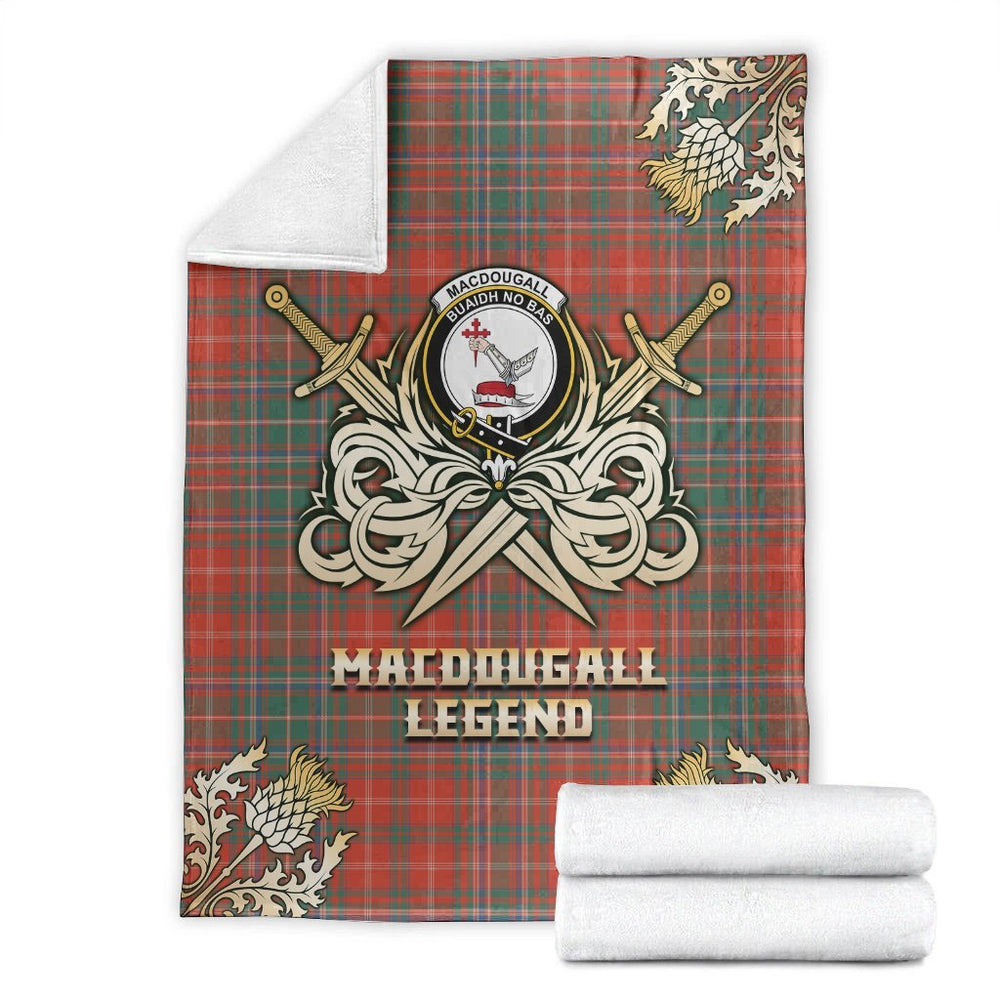 Clan MacDougall Ancient Tartan Gold Courage Symbol Blanket ML84 Clan MacDougall Tartan Today