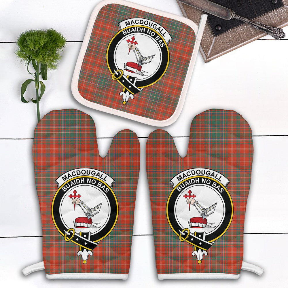 Clan MacDougall Ancient Tartan Crest Oven Mitt And Pot Holder (2 Oven Mitts + 1 Pot Holder) HQ99 Clan MacDougall Tartan Today