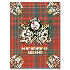 Clan MacDougall Ancient Tartan Gold Courage Symbol Blanket ML84 Clan MacDougall Tartan Today