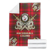 Clan MacDougall Modern Tartan Gold Courage Symbol Blanket AS32 Clan MacDougall Tartan Today