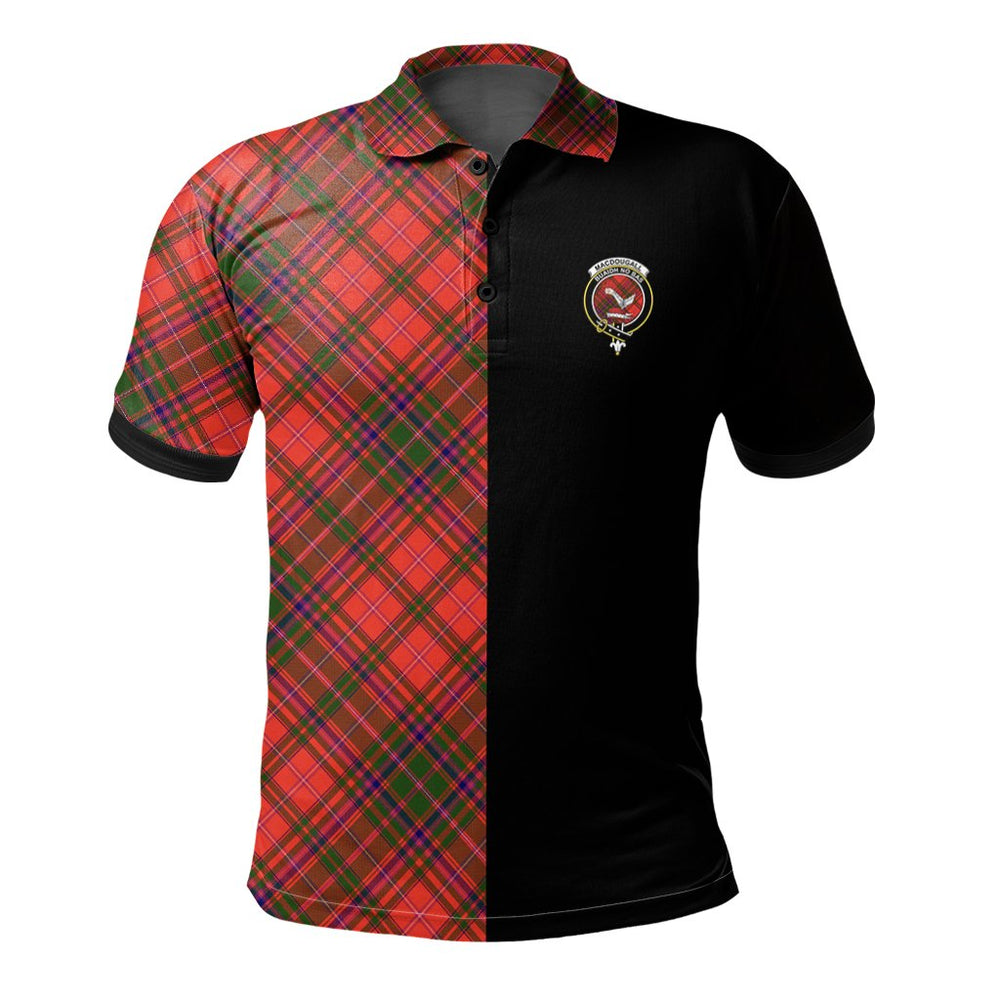 Clan MacDougall Modern Tartan Polo Shirt Half of Me - Cross Style CB63 MacDougall Modern Tartan Tartan Polo