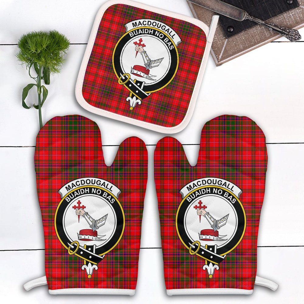 Clan MacDougall Modern Tartan Crest Oven Mitt And Pot Holder (2 Oven Mitts + 1 Pot Holder) HR26 Clan MacDougall Tartan Today