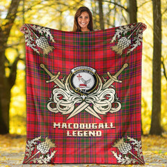Clan MacDougall Modern Tartan Gold Courage Symbol Blanket AS32 Clan MacDougall Tartan Today