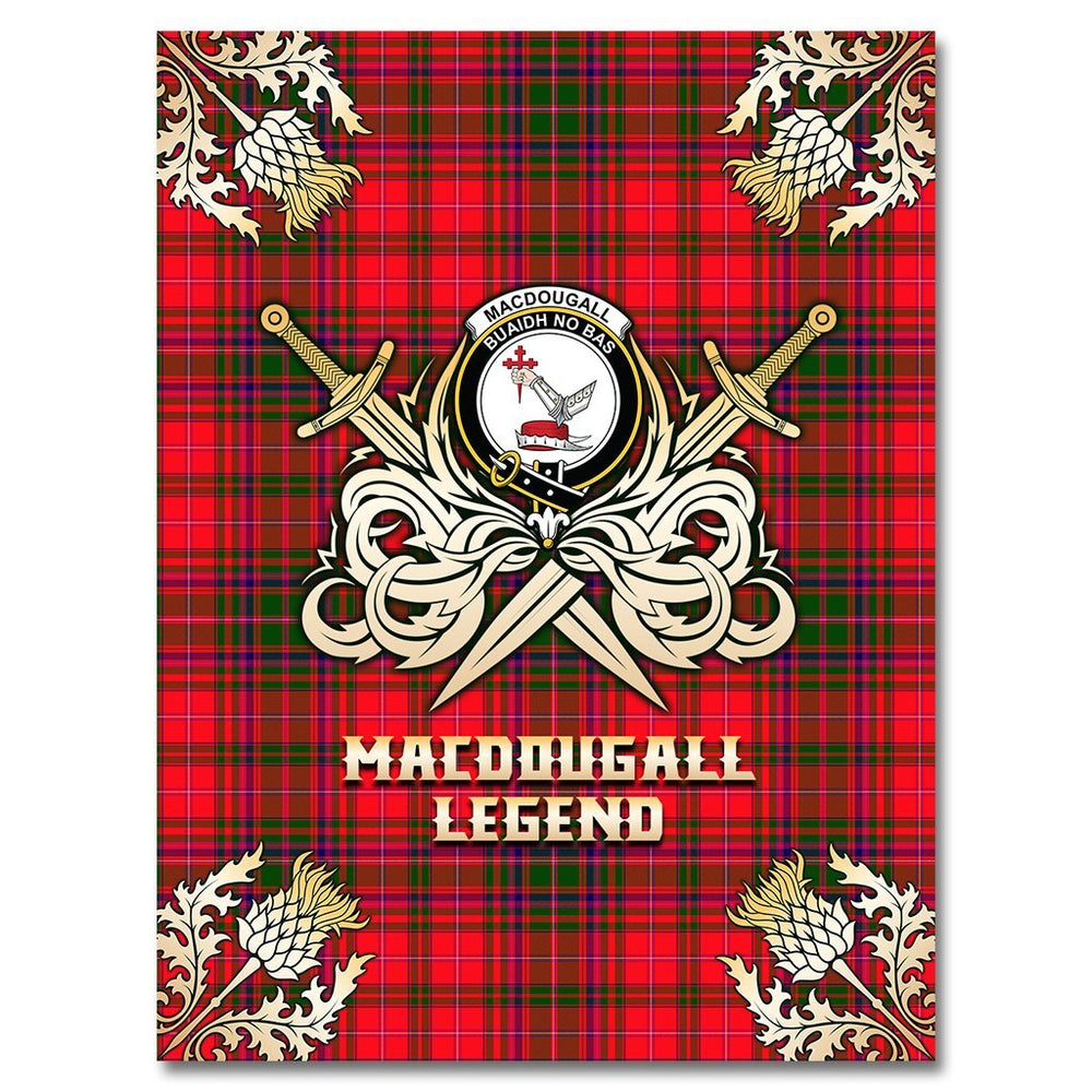 Clan MacDougall Modern Tartan Gold Courage Symbol Blanket AS32 Clan MacDougall Tartan Today