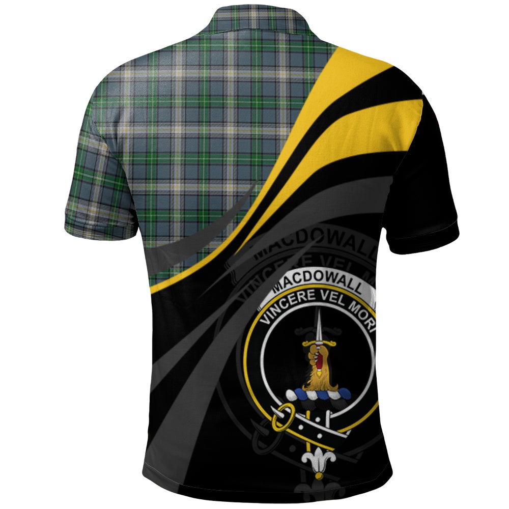 Clan MacDowall Tartan Polo Shirt - Royal Coat Of Arms Style HC28 MacDowall Tartan Tartan Polo