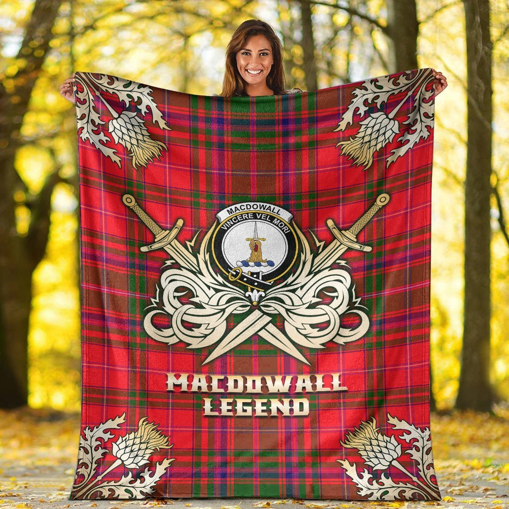 Clan MacDowall Tartan Gold Courage Symbol Blanket YD89 Clan MacDowall Tartan Today