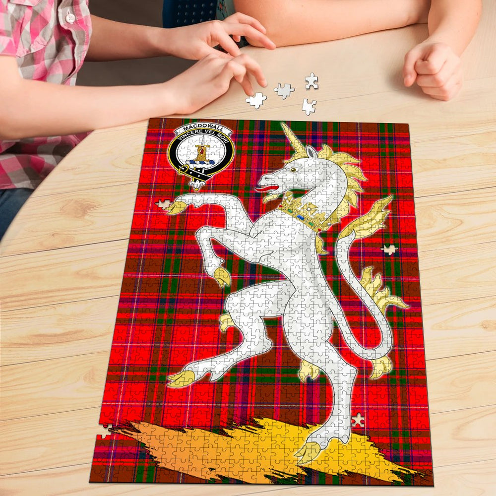 Clan MacDowall Tartan Crest Unicorn Scotland Jigsaw Puzzles Gift For Family QO22 Clan MacDowall Tartan Today