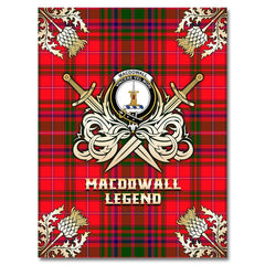 Clan MacDowall Tartan Gold Courage Symbol Blanket YD89 Clan MacDowall Tartan Today
