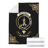 Clan MacDowall (of Garthland) Crest Tartan Premium Blanket Black FT77 Clan MacDowall Tartan Today
