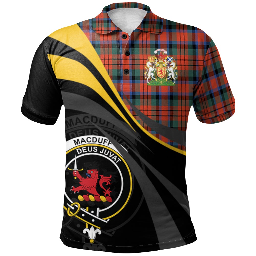 Clan MacDuff Ancient Tartan Polo Shirt - Royal Coat Of Arms Style ZR81 MacDuff Ancient Tartan Tartan Polo