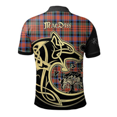 Clan MacDuff Ancient Tartan Polo Shirt Viking Wolf RD74 MacDuff Ancient Tartan Tartan Polo