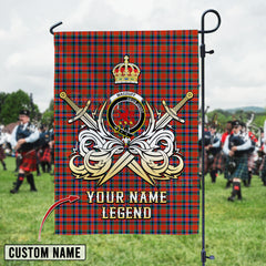 Personalized Custom Name Clan MacDuff Ancient Tartan Garden Flag with Clan Crest and the Golden Sword of Courageous Legacy OL98 - MacDuff Ancient Tartan Design, Scottish Heritage Gift