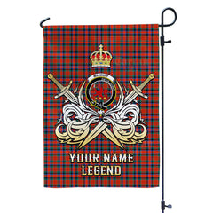 Custom Name Clan MacDuff Ancient Tartan Garden Flag with Clan Crest and the Golden Sword of Courageous Legacy OL98
