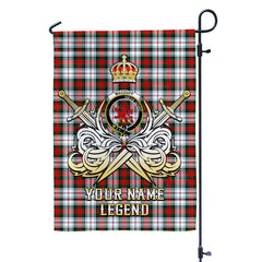 Custom Name Clan MacDuff Dress Modern Tartan Garden Flag with Clan Crest and the Golden Sword of Courageous Legacy DM99