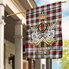 Custom Name Clan MacDuff Dress Modern Tartan Garden Flag with Clan Crest and the Golden Sword of Courageous Legacy DM99