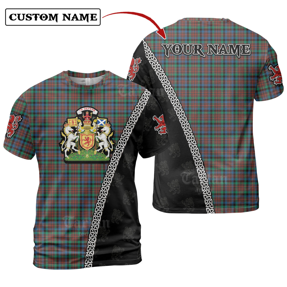 MacDuff Hunting Ancient Tartan Shirt with Scotland Coat of Arms & Custom Name QM66