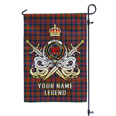 Custom Name Clan MacDuff Hunting Modern Tartan Garden Flag with Clan Crest and the Golden Sword of Courageous Legacy DU20