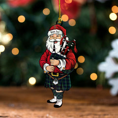MacEwan Modern Clan Badge Tartan Wood Acrylic Ornament Santa Personalized