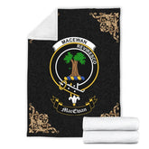 Clan MacEwan Crest Tartan Premium Blanket Black XN85 Clan MacEwen_MacEwan Tartan Today
