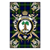 Clan MacEwan Tartan Crest Black Garden Flag - Gold Thistle LA92 Clan MacEwen_MacEwan Tartan Today