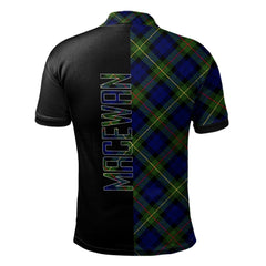 Clan MacEwan Tartan Polo Shirt Half of Me - Cross Style ZN90 MacEwan Tartan Tartan Polo
