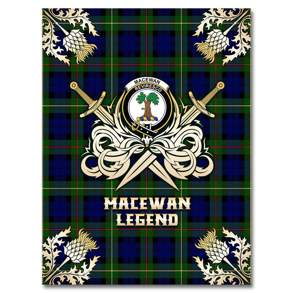 Clan MacEwan Tartan Gold Courage Symbol Blanket RT97 Clan MacEwen_MacEwan Tartan Today