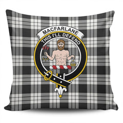 Clan MacFarlane Black & White Tartan Crest Pillow Cover XZ31 Clan MacFarlane Tartan Today