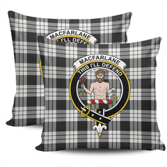 Clan MacFarlane Black & White Tartan Crest Pillow Cover XZ31 Clan MacFarlane Tartan Today