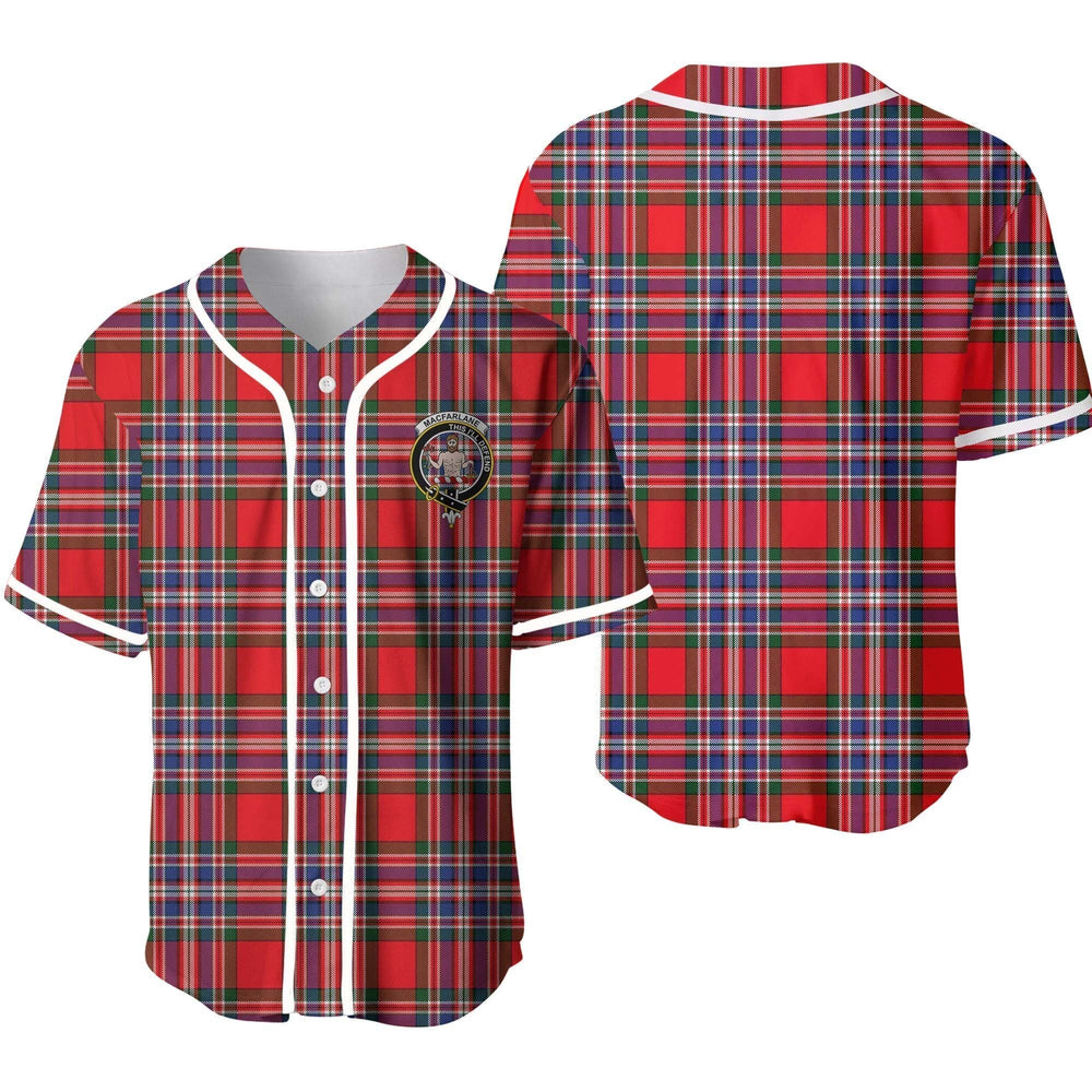 Clan MacFarlane Tartan Unisex Baseball Jersey NR79VR84 Clan MacFarlane Tartan Today
