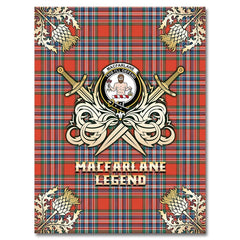 Clan MacFarlane Ancient Tartan Gold Courage Symbol Blanket FI36 Clan MacFarlane Tartan Today