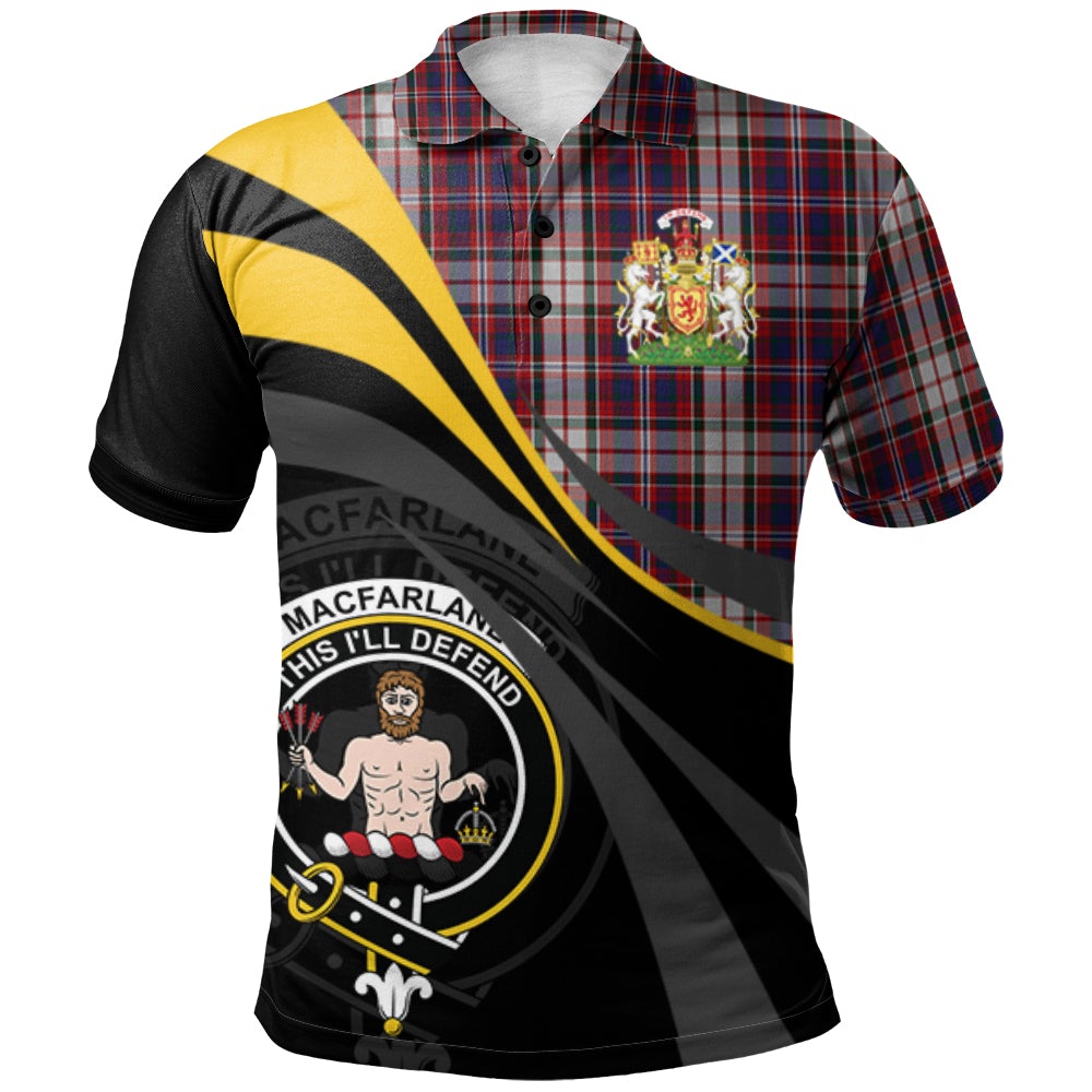 Clan MacFarlane Dress Tartan Polo Shirt - Royal Coat Of Arms Style II39 MacFarlane Dress Tartan Tartan Polo