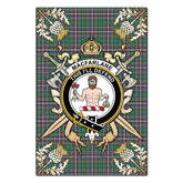 Clan MacFarlane Hunting Ancient Tartan Crest Black Garden Flag - Gold Thistle CG44 Clan MacFarlane Tartan Today