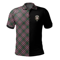 Clan MacFarlane Hunting Modern Tartan Polo Shirt Half of Me - Cross Style GS49 MacFarlane Hunting Modern Tartan Tartan Polo