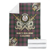 Clan MacFarlane Hunting Modern Tartan Gold Courage Symbol Blanket UH21 Clan MacFarlane Tartan Today