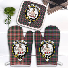 Clan MacFarlane Hunting Modern Tartan Crest Oven Mitt And Pot Holder (2 Oven Mitts + 1 Pot Holder) MO10 Clan MacFarlane Tartan Today