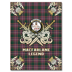 Clan MacFarlane Hunting Modern Tartan Gold Courage Symbol Blanket UH21 Clan MacFarlane Tartan Today