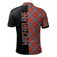 Clan MacFarlane Modern Tartan Polo Shirt Half of Me - Cross Style DX68 MacFarlane Modern Tartan Tartan Polo