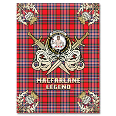 Clan MacFarlane Modern Tartan Gold Courage Symbol Blanket KQ59 Clan MacFarlane Tartan Today