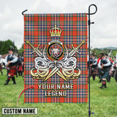 Personalized Custom Name Clan MacFarlane Ancient Tartan Garden Flag with Clan Crest and the Golden Sword of Courageous Legacy BG38 - MacFarlane Ancient Tartan Design, Scottish Heritage Gift