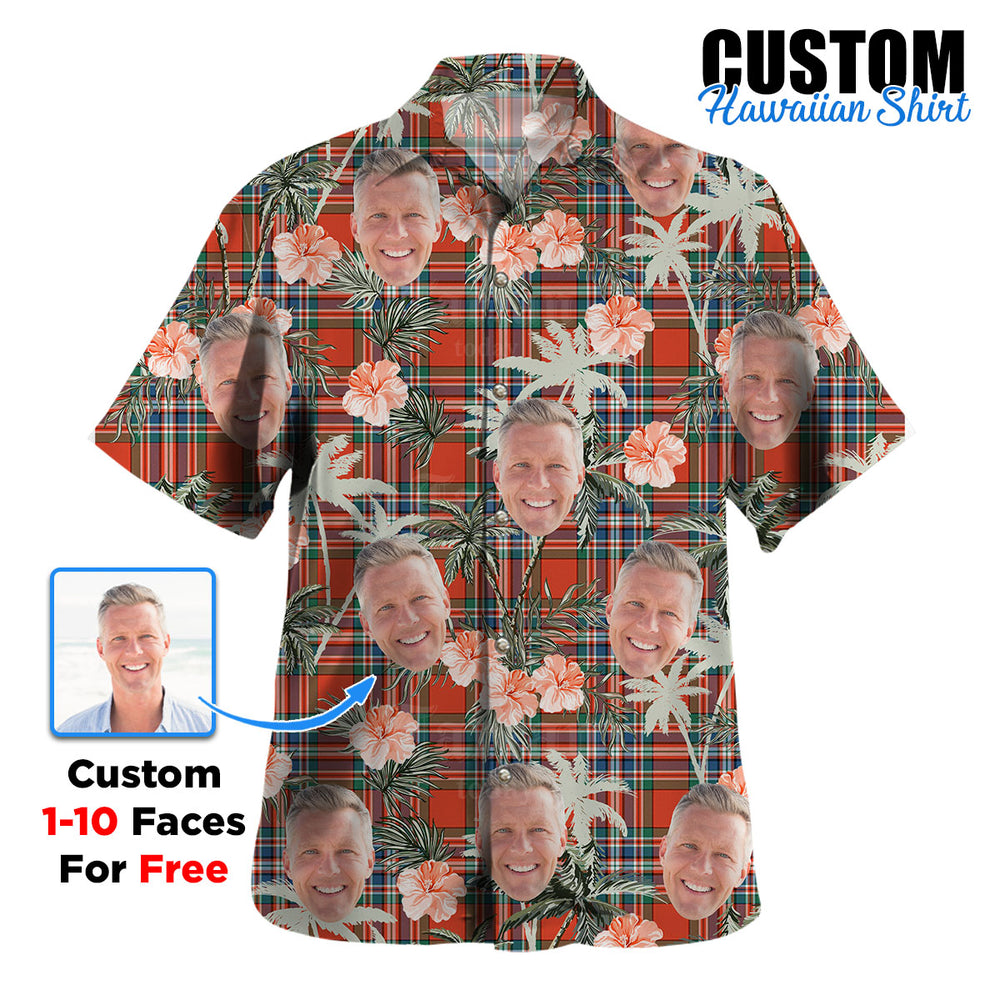 Clan MacFarlane Ancient Tartan Custom Face Hawaiian Shirt – Unisex Gift for Family Members, Summer Party CG44 MacFarlane Ancient Tartan Tartan Hawaii Shirt