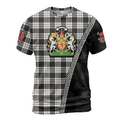 Personalized Clan MacFarlane Black & White Ancient Tartan Shirt with Scotland Coat of Arms & Custom Name KQ93