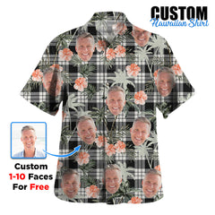 Clan MacFarlane Black & White Ancient Tartan Custom Face Hawaiian Shirt – Unisex Gift for Family Members, Summer Party TK67 MacFarlane Black & White Ancient Tartan Tartan Hawaii Shirt