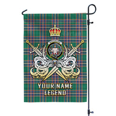 Custom Name Clan MacFarlane Hunting Ancient Tartan Garden Flag with Clan Crest and the Golden Sword of Courageous Legacy TX32