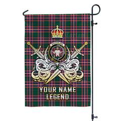 Custom Name Clan MacFarlane Hunting Modern Tartan Garden Flag with Clan Crest and the Golden Sword of Courageous Legacy NB57