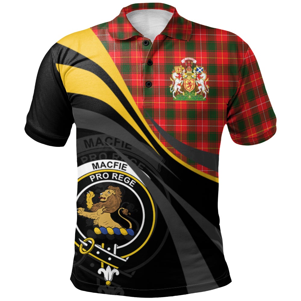 Clan MacFie Tartan Polo Shirt - Royal Coat Of Arms Style DV74 MacFie Tartan Tartan Polo